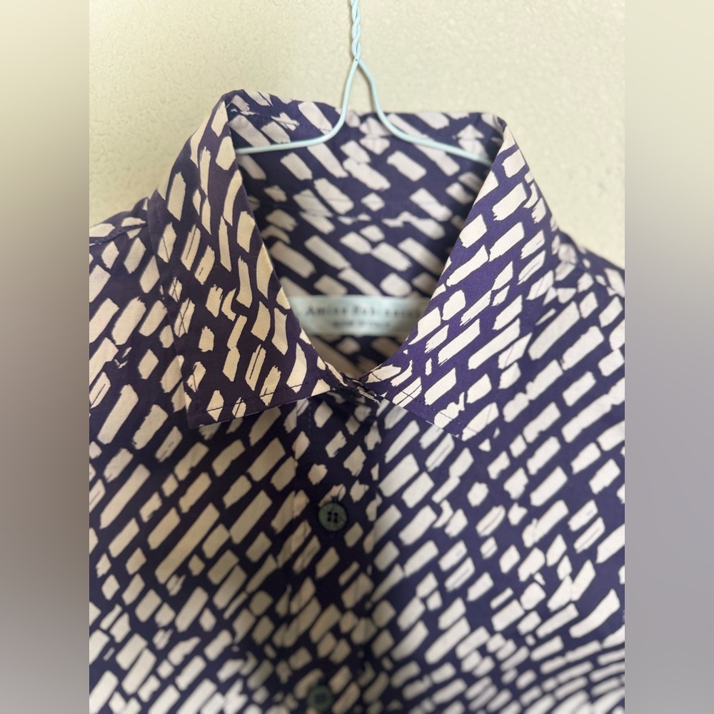 Amina Rubinacci Rectangular Pattern Button Down S… - image 3